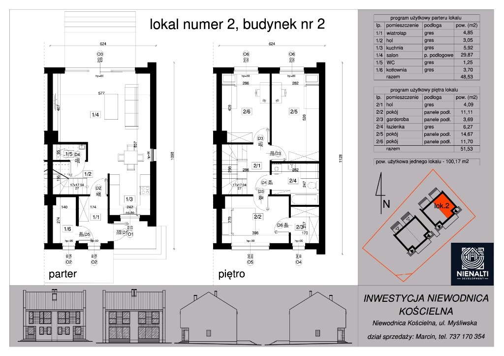 Rzut lokalu - Lokal numer 2, budynek nr 2